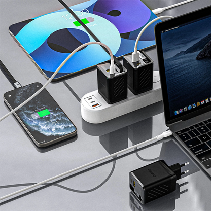 Dudao A67EU USB-C kábelhálózati töltő, 67W, 3.35A, 1 x USB-A - 1 x USB-C, Fekete