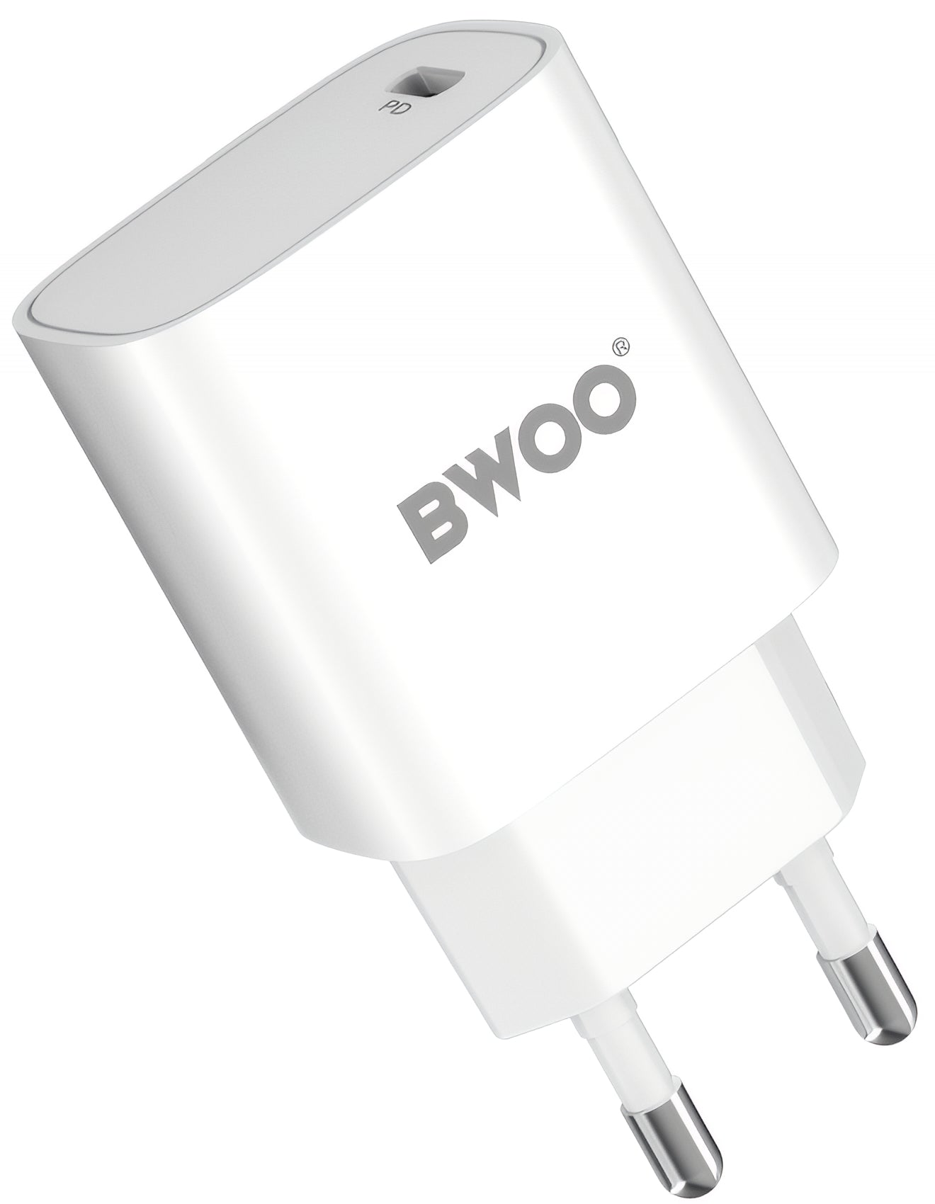 Hálózati töltő USB-C kábellel BWOO CDA159, 20W, 3A, 1 x USB-C, Fehér