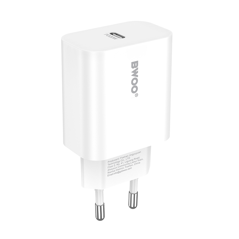 Hálózati töltő USB-C kábellel BWOO CDA233, 20W, 3A, 1 x USB-C, Fehér