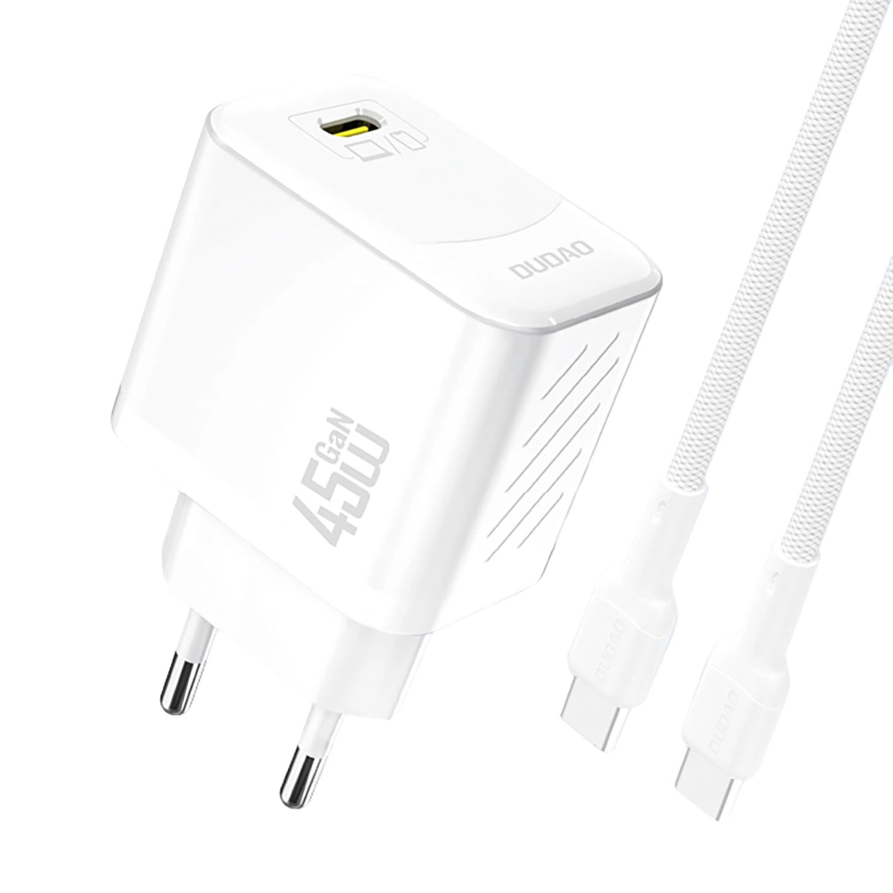 Hálózati töltő USB-C kábellel Dudao A28C, 45W, 3A, 1 x USB-C, Fehér