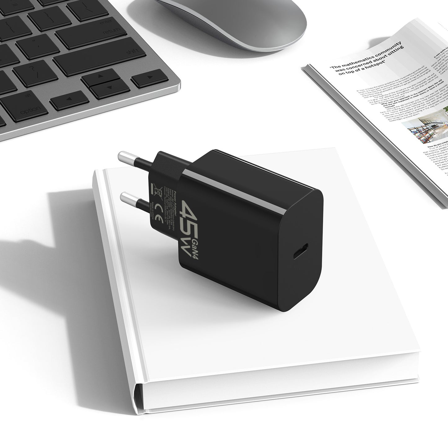 Hálózati töltő USB-C kábellel Blavec BC-7, 45W, 3A, 1 x USB-C, Fekete