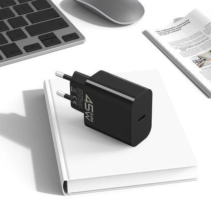 Hálózati töltő USB-C kábellel Blavec BC-7, 45W, 3A, 1 x USB-C, Fekete