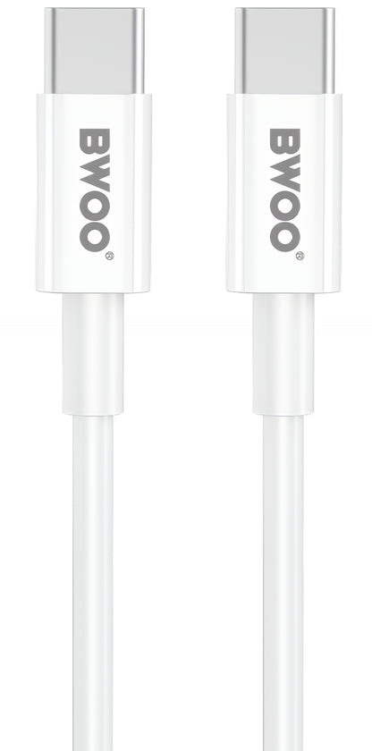 Hálózati töltő USB-C kábellel BWOO CDA159, 20W, 3A, 1 x USB-C, Fehér
