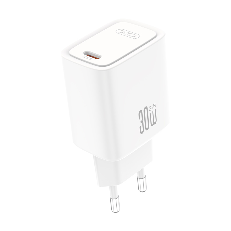 XO Design CE53 hálózati töltő USB-C kábellel, 30 W, 3 A, 1 × USB-C, fehér