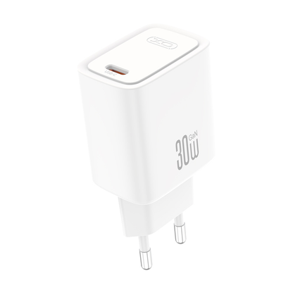 XO Design CE53 hálózati töltő USB-C kábellel, 30 W, 3 A, 1 × USB-C, fehér