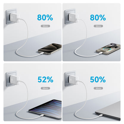 Hálózati töltő USB-C kábellel Joyroom JR-TCF24, 30W, 3A, 1 x USB-C, Fehér