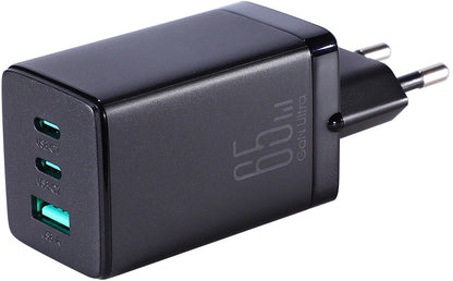 Hálózati töltő USB-C kábellel Joyroom TCG01, 65W, 3.25A, 1 x USB-A - 2 x USB-C, Fekete