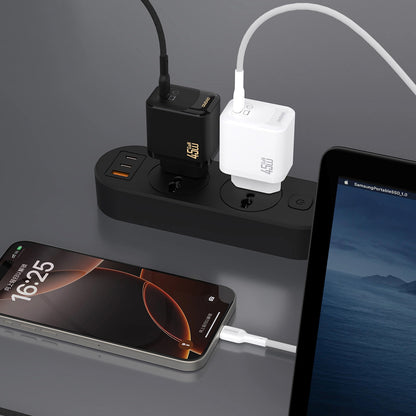 Hálózati töltő USB-C kábellel Dudao A28C, 45W, 3A, 1 x USB-C, Fehér