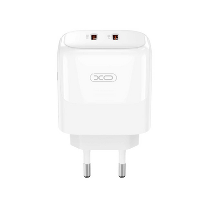 Network Charger with USB-C Cable XO Design L140, 35W, 3A, 2 x USB-C, White