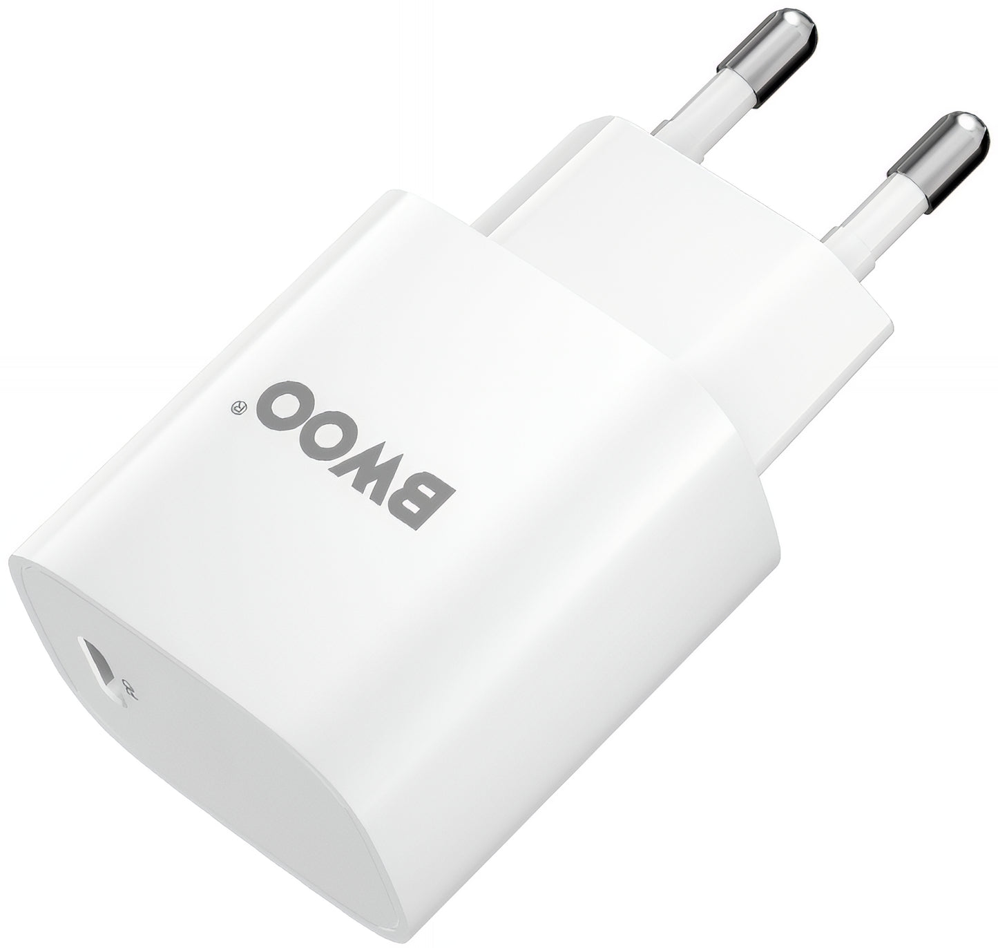 Hálózati töltő USB-C kábellel BWOO CDA159, 20W, 3A, 1 x USB-C, Fehér