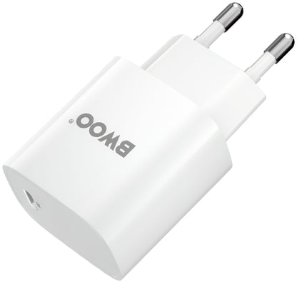 Hálózati töltő USB-C kábellel BWOO CDA159, 20W, 3A, 1 x USB-C, Fehér