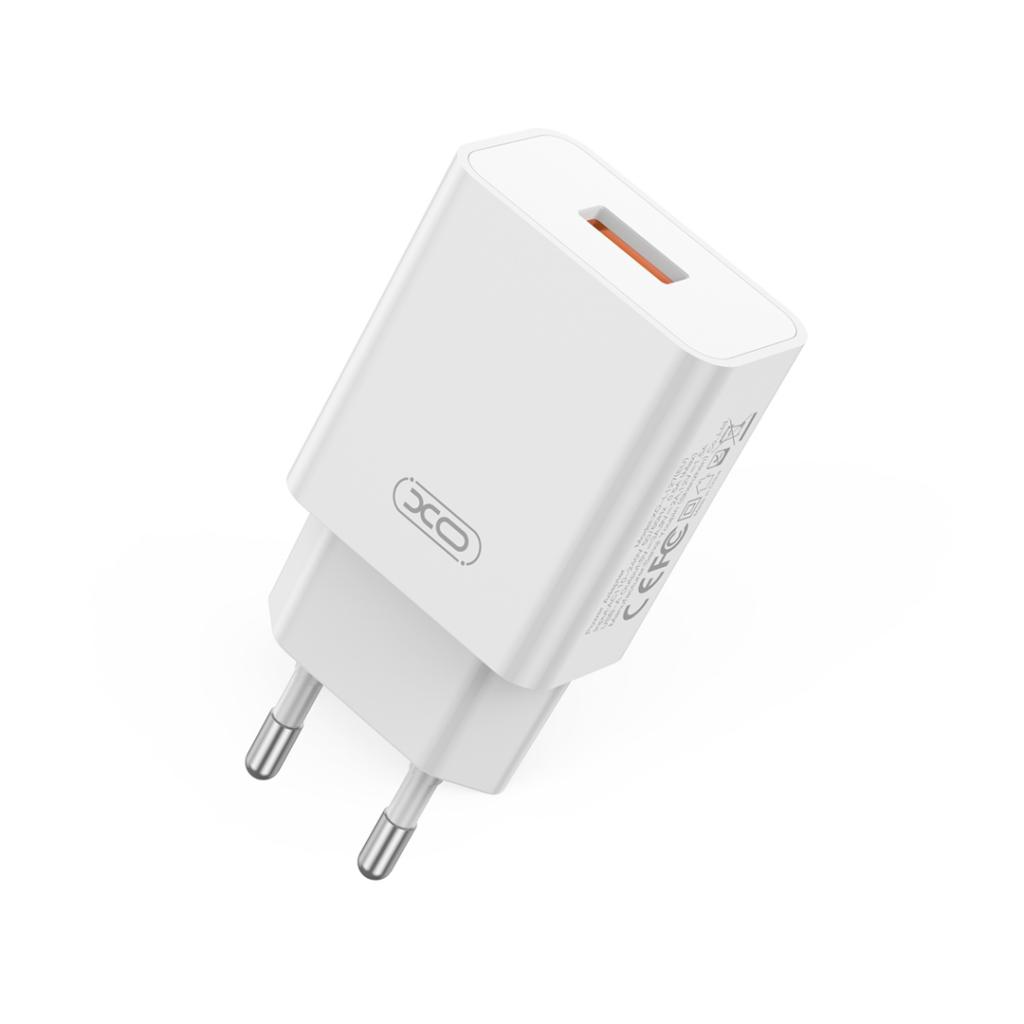 XO Design L127 microUSB kábeles hálózati töltő, 18W, 3A, 1 x USB-A, Fehér