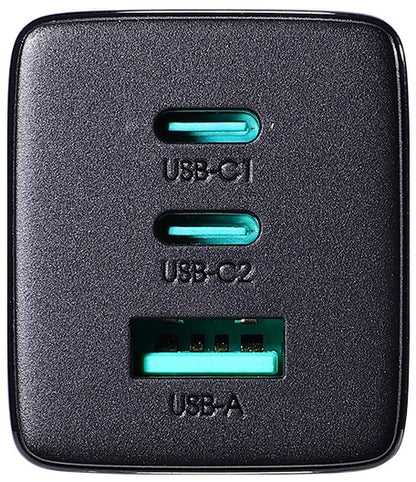 Hálózati töltő USB-C kábellel Joyroom TCG01, 65W, 3.25A, 1 x USB-A - 2 x USB-C, Fekete