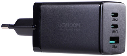 Hálózati töltő USB-C kábellel Joyroom TCG01, 65W, 3.25A, 1 x USB-A - 2 x USB-C, Fekete