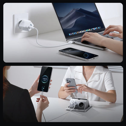 Hálózati töltő USB-C kábellel Joyroom JR-TCL05, 45W, 3A, 2 x USB-C, Fehér