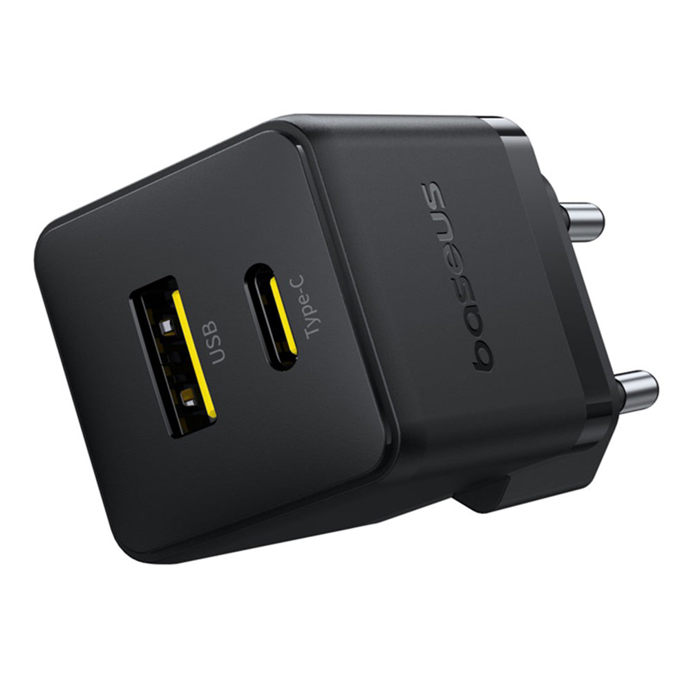Baseus Palm USB-C hálózati töltő kábel, 30W, 3A, 1 x USB-A - 1 x USB-C, Fekete P1011160A113-01