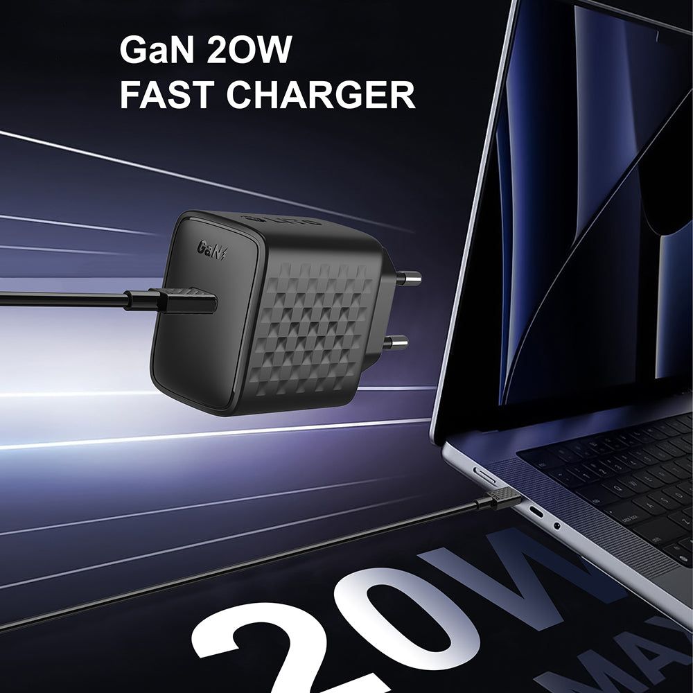 Hálózati töltő Lightning kábellel Lito LC13L, 20W, 3A, 1 x USB-C, Fekete