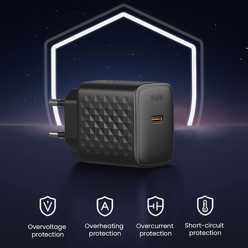 Hálózati töltő Lightning kábellel Lito LC13L, 20W, 3A, 1 x USB-C, Fekete