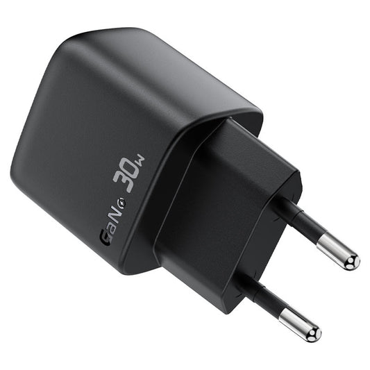 Acefast A115 Display USB-C Network Charger with Cable, 30W, 3A, 1 x USB-C, Black
