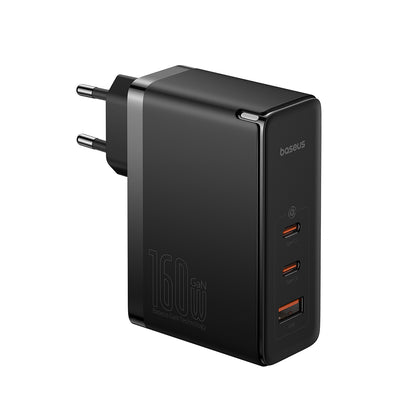 Hálózati töltő USB-C kábellel Baseus GaN5 Pro, 160W, 5A, 1 x USB-A - 2 x USB-C, Fekete P10110825113-00