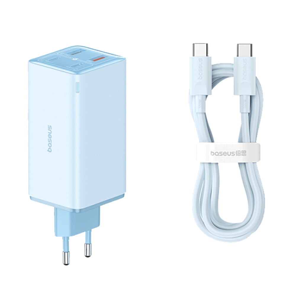Hálózati töltő USB-C kábellel Baseus GaN6 Pro, 100W, 3.25A, 2 x USB-A - 2 x USB-C, Kék P10162705312-00