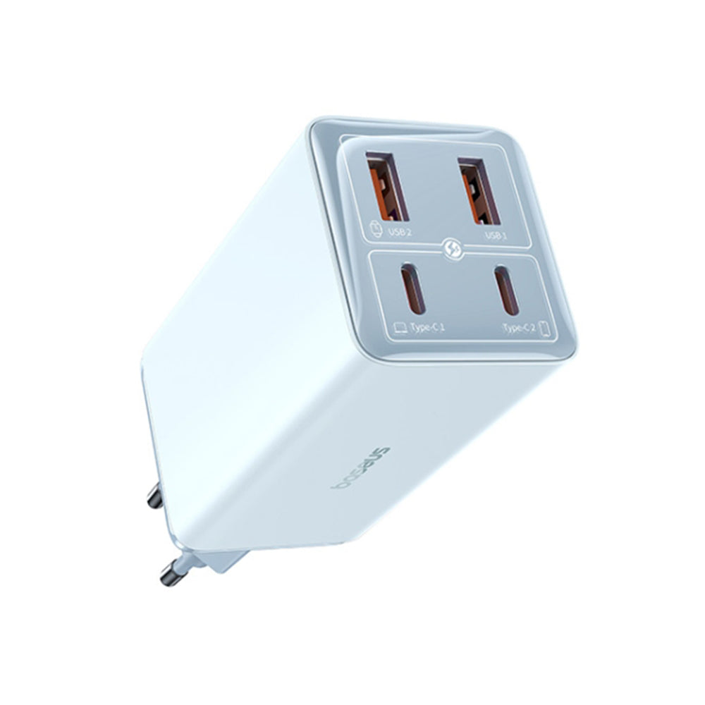 Hálózati töltő USB-C kábellel Baseus GaN6 Pro, 100W, 3.25A, 2 x USB-A - 2 x USB-C, Kék P10162705312-00