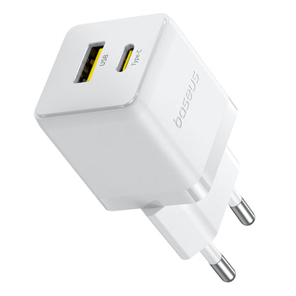 Baseus Palm USB-C hálózati töltő kábellel, 30W, 3A, 1 x USB-A - 1 x USB-C, Fehér P1011160A213-01