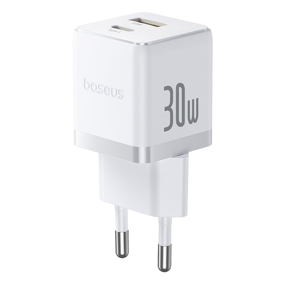 Baseus Palm USB-C hálózati töltő kábellel, 30W, 3A, 1 x USB-A - 1 x USB-C, Fehér P1011160A213-01