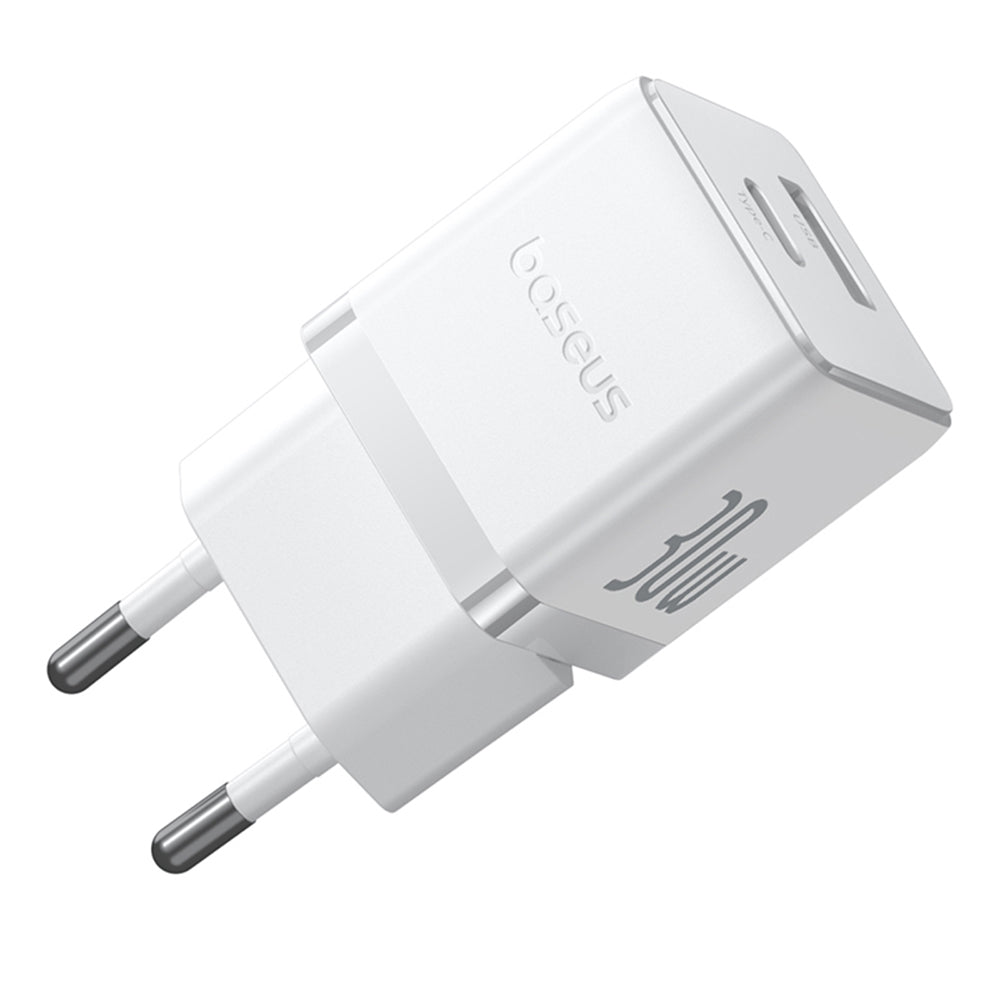 Baseus Palm USB-C hálózati töltő kábellel, 30W, 3A, 1 x USB-A - 1 x USB-C, Fehér P1011160A213-01