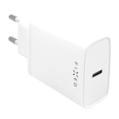 Hálózati töltő USB-C kábellel Fixed, 20W, 3A, 1 x USB-C, Fehér