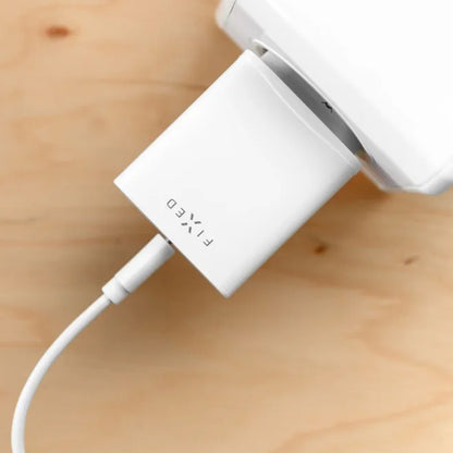 Hálózati töltő USB-C kábellel Fixed, 20W, 3A, 1 x USB-C, Fehér