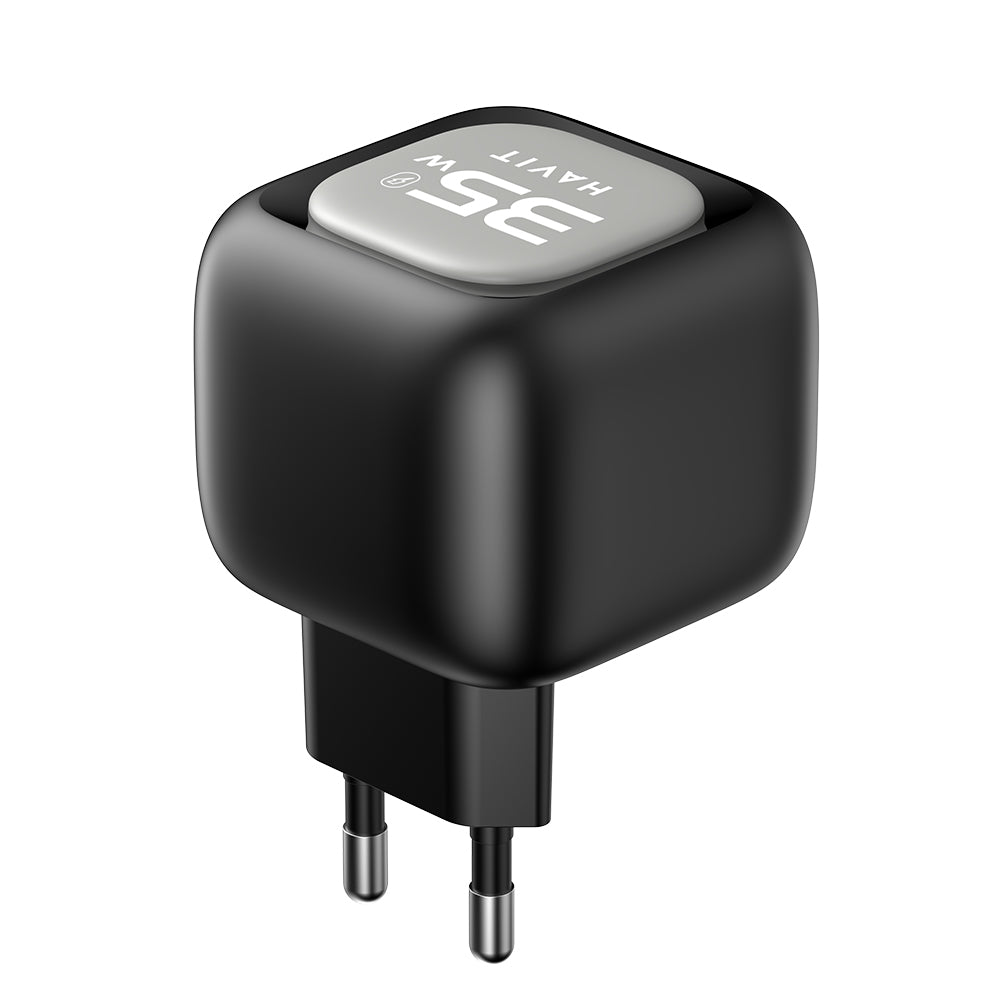 HAVIT UC251 USB-C Network Charger with Cable, 35W, 3A, 1 x USB-A - 1 x USB-C, Black Grey