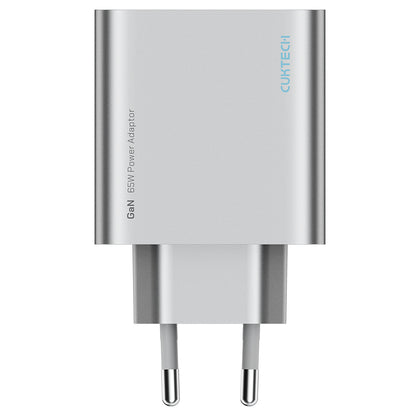 Cuktech hálózati töltő, 65W, 3,25A, 1 x USB-A - 2 x USB-C, Fehér CUK0A15CEUSL