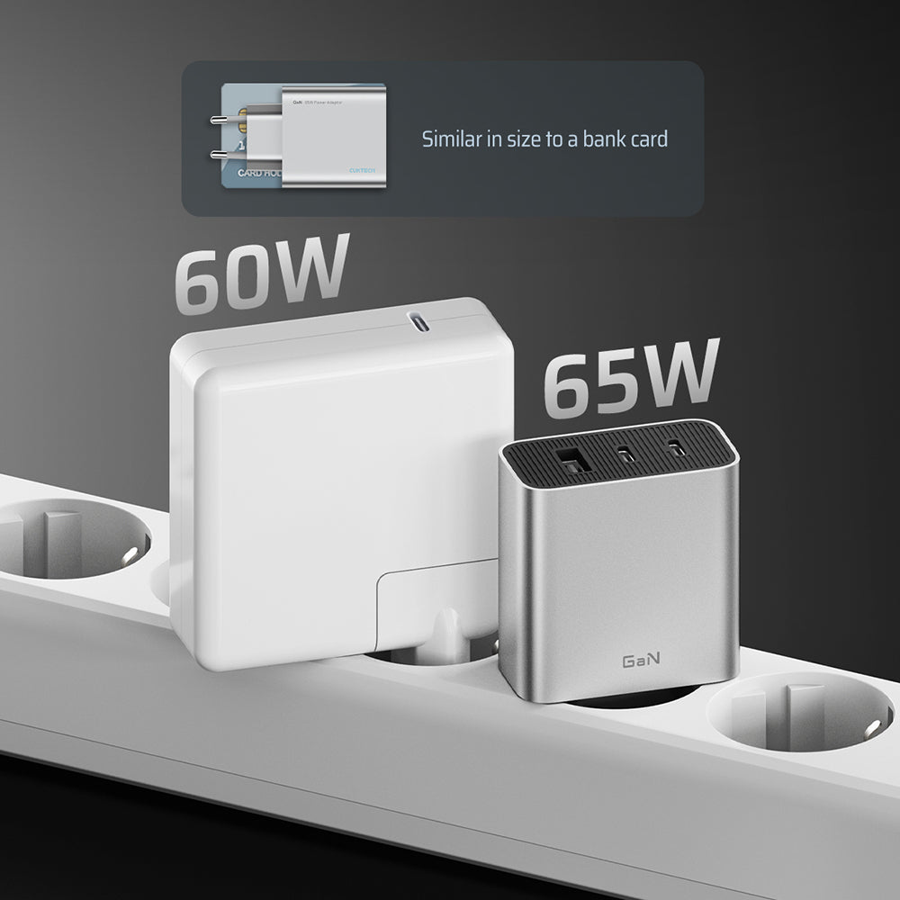 Cuktech hálózati töltő, 65W, 3,25A, 1 x USB-A - 2 x USB-C, Fehér CUK0A15CEUSL