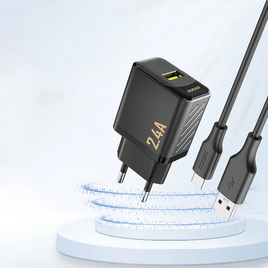 Dudao A23 hálózati töltő, 12W, 2.4A, 1 x USB-A, fekete