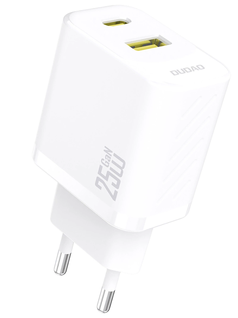 Dudao A26T hálózati töltő, 25W, 3A, 1 x USB-A - 1 x USB-C, Fehér