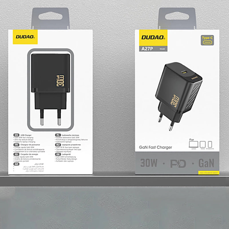 Dudao A27P hálózati töltő, 30W, 3A, 1 x USB-C, Fekete