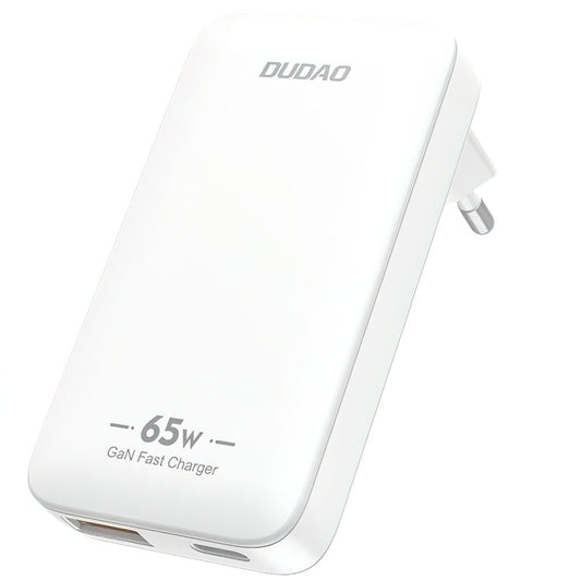 Dudao A65Q Travel hálózati töltő, 65W, 3.25A, 1 x USB-A - 1 x USB-C, Fehér