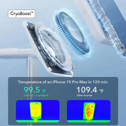 ESR CryoBoost 3in1 vezeték nélküli hálózati töltő, 25W, 1.67A, Fekete