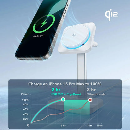ESR CryoBoost 3in1 vezeték nélküli hálózati töltő, 25W, 1.67A, Fekete