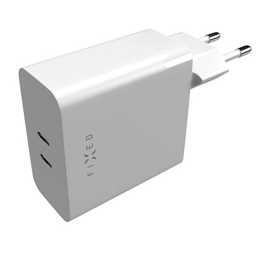 Fixed hálózati töltő, 65W, 3.25A, 2 x USB-C, Fehér