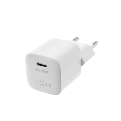 Fixed Mini hálózati töltő, 20W, 3A, 1 x USB-C, Fehér