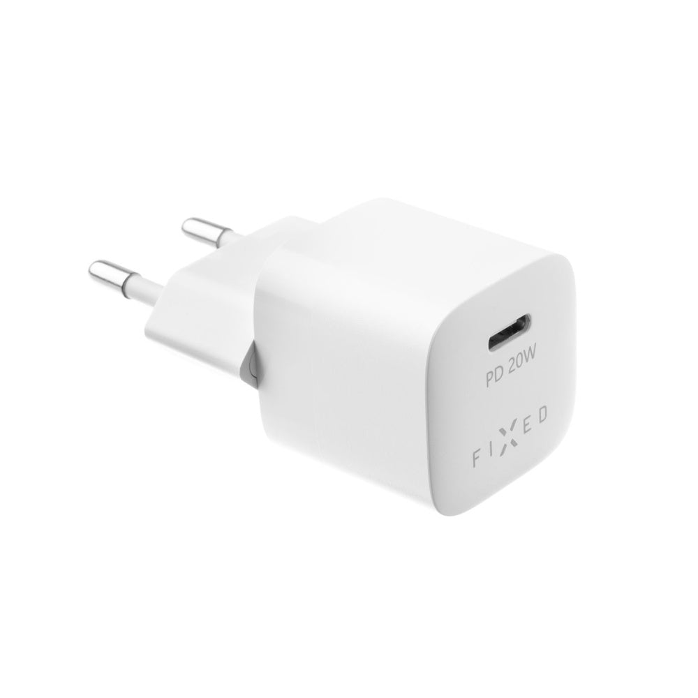 Fixed Mini hálózati töltő, 20W, 3A, 1 x USB-C, Fehér