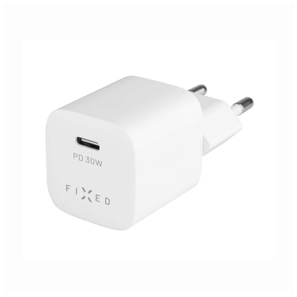 Fixed Mini hálózati töltő, 30W, 3A, 1 x USB-C, Fehér