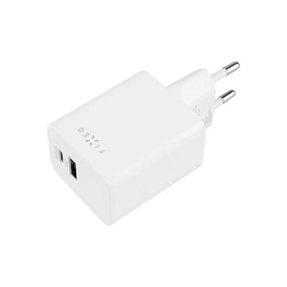 Fixed Mini hálózati töltő, 45W, 3A, 1 x USB-A - 1 x USB-C, Fehér