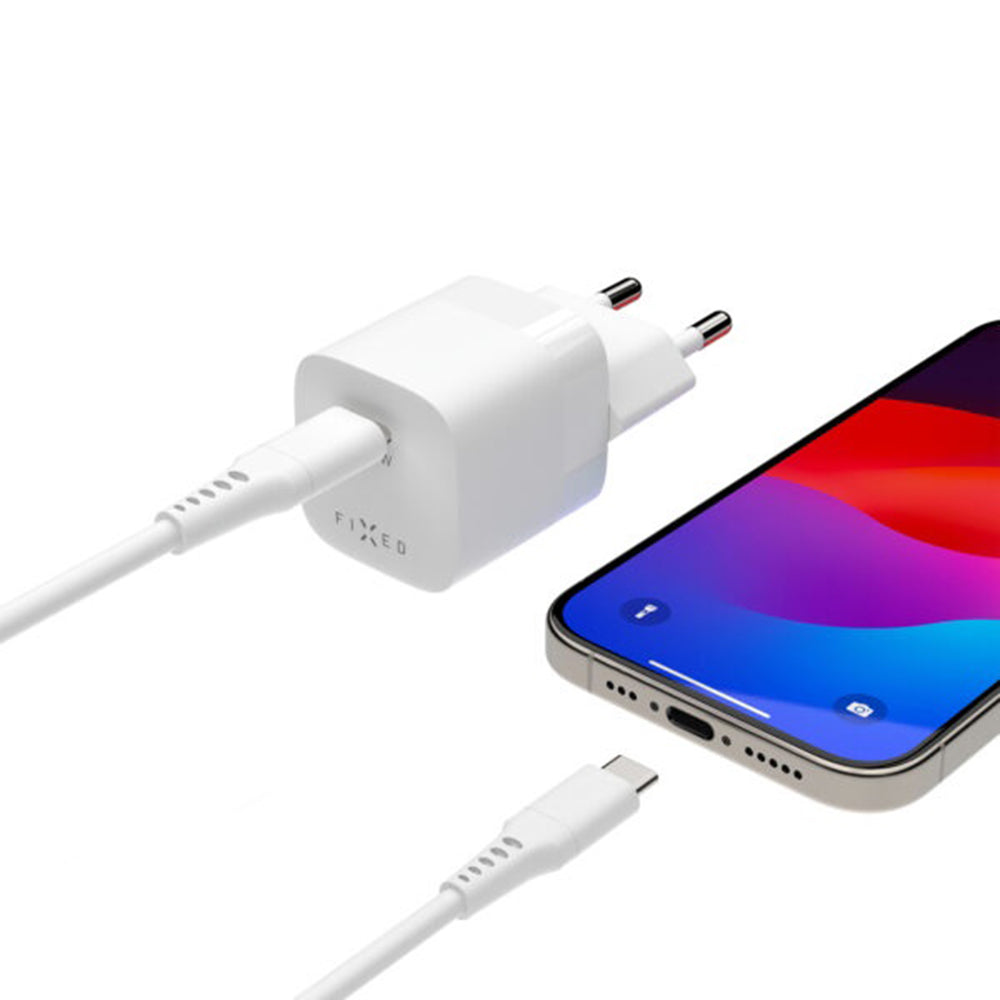 Fixed Mini2 hálózati töltő, 30W, 3A, 1 x USB-C, Fehér