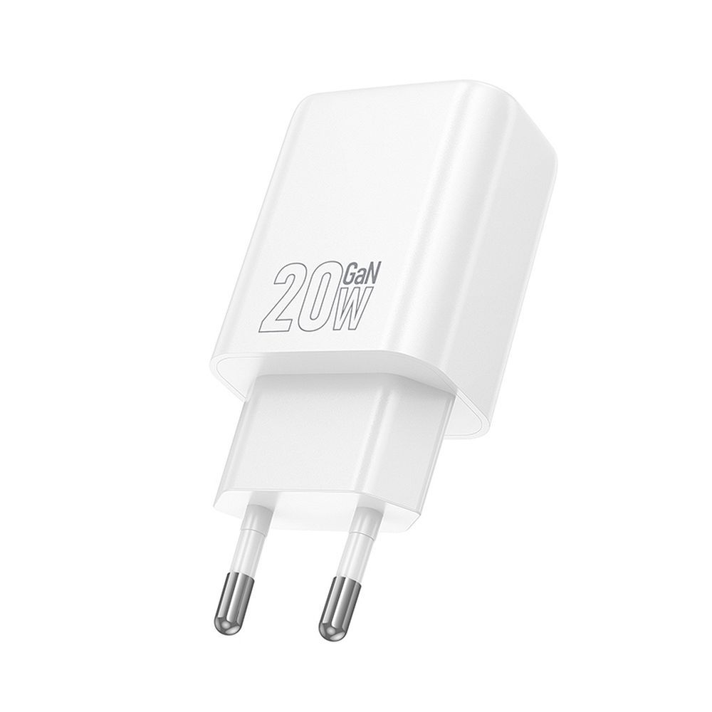 HOCO N61 hálózati töltő, 20W, 3A, 1 x USB-A - 1 x USB-C, Fehér