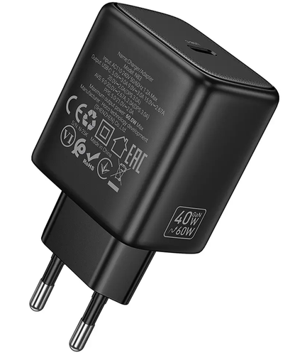 HOCO N83 Wall Charger, 40W, 3A, 1 x USB-C, Black