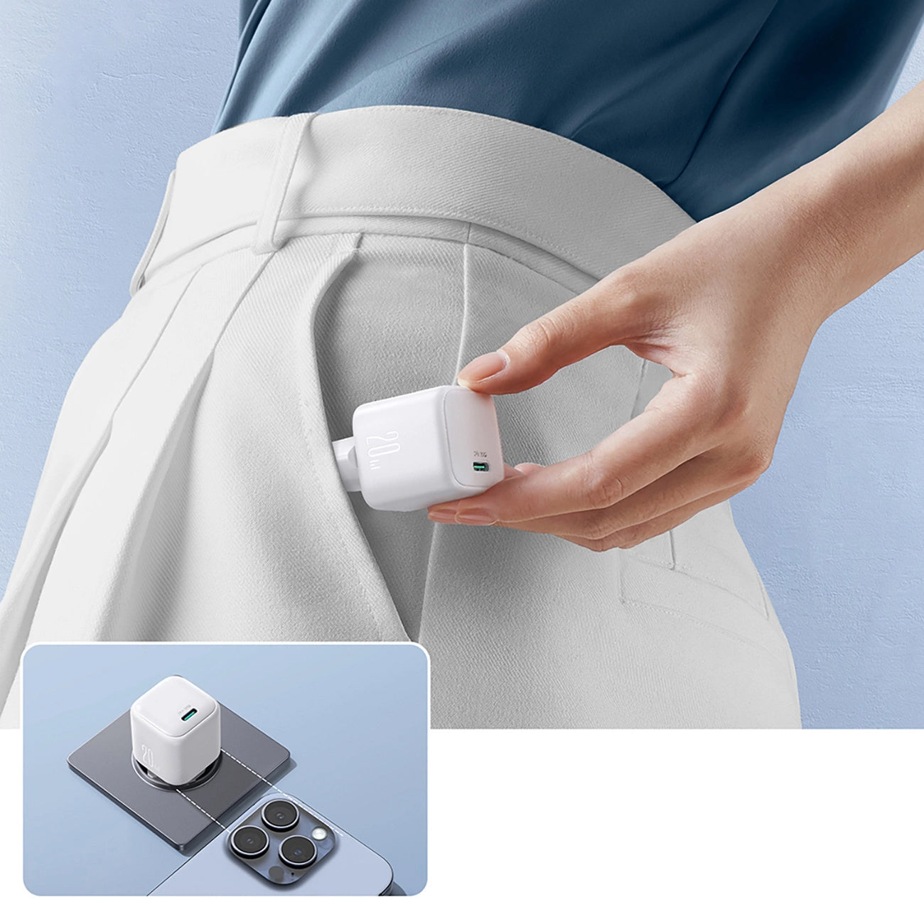 Joyroom JR-TCG08 hálózati töltő, 20W, 3A, 1 x USB-C, Fehér