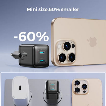 Joyroom JR-TCG17 hálózati töltő, 45W, 3A, 2 x USB-C, Fekete